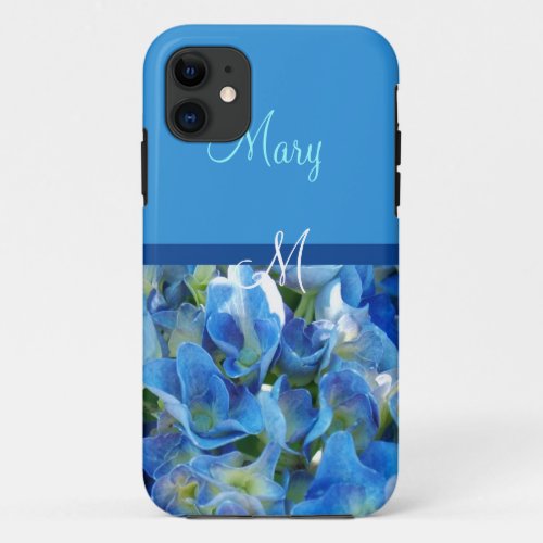 Beautiful blue hydrangean flower case