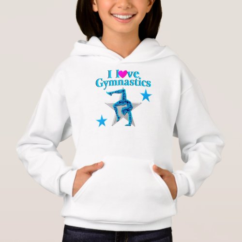 BEAUTIFUL BLUE I LOVE GYMNASTICS HOODIE