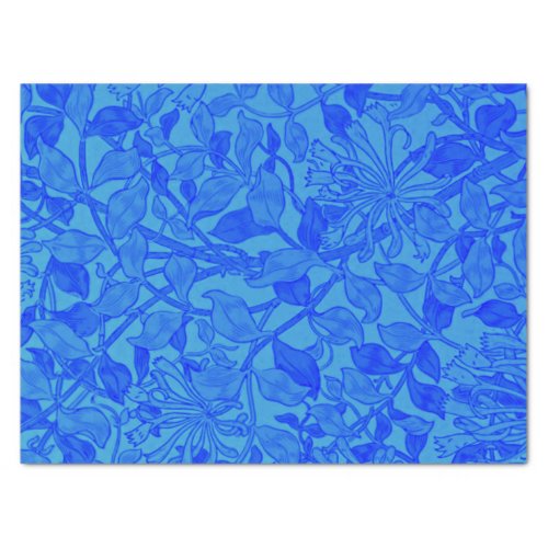 Beautiful blue indigo honeysuckle pattern tissue paper