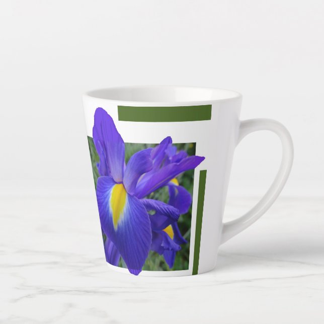 Beautiful Blue Iris Design Latte Mug (Right)
