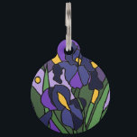 Beautiful Blue Iris Flowers Abstract Art Pet ID Tag<br><div class="desc">Cute fun unique blue iris flowers floral abstract original art pet tag design is popular with iris flower lovers and gardeners and nature lovers and animal lovers.  These amazing pet tags can be used for dog tags and cat tags and horse tags and pig tags and luggage tags and school backpack id...</div>