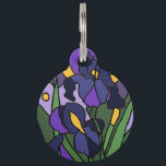 Beautiful Blue Iris Flowers Abstract Art Pet ID Tag<br><div class="desc">Cute fun unique blue iris flowers floral abstract original art pet tag design is popular with iris flower lovers and gardeners and nature lovers and animal lovers.  These amazing pet tags can be used for dog tags and cat tags and horse tags and pig tags and luggage tags and school backpack id...</div>