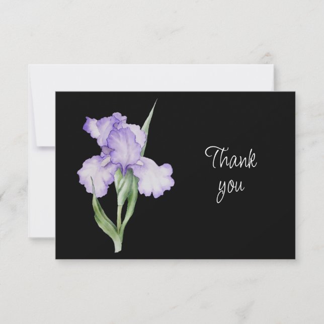 Beautiful Blue Iris Flowers Thank You Card (Front)