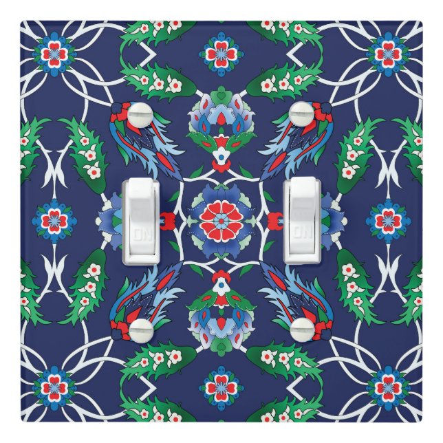 💙 Beautiful Blue Iznik Turkish tiles Light Switch Cover (In Situ)