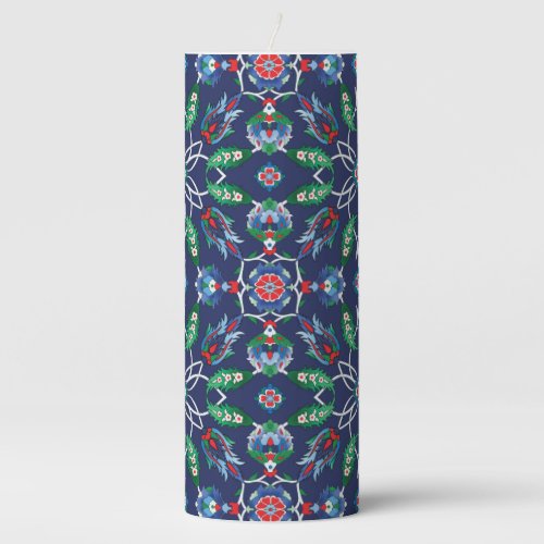  Beautiful Blue Iznik Turkish tiles  Pillar Candle