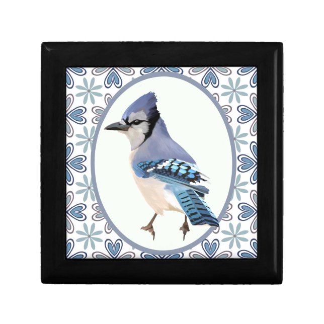 Beautiful Blue Jay Bird Gift Box (Front)