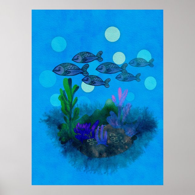 Beautiful blue landscape  poster (Front)