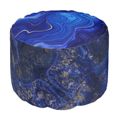 Beautiful blue lapis lazuli geode inspired pouf