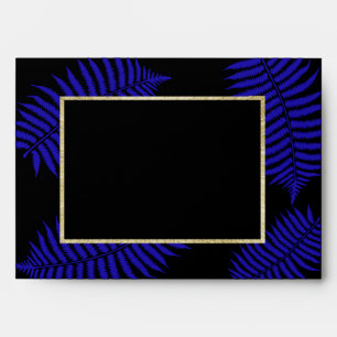 Beautiful Blue Leaf Bracken Wedding Envelope