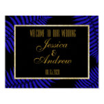 Beautiful Blue Leaf Bracken Wedding Welcome Poster