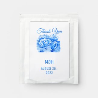Beautiful blue lotus flowers - Thank you Tea Bag Drink Mix