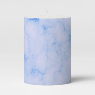Beautiful Blue Marble Texture Pillar Candle