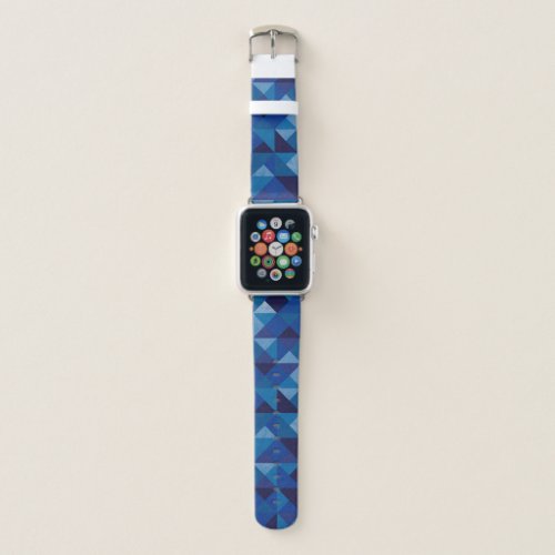 Beautiful Blue Modern Geometric Mosaic  Apple Watch Band