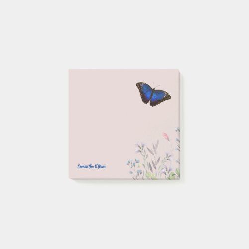 Beautiful Blue Morpho Butterfly Customizable Post_it Notes