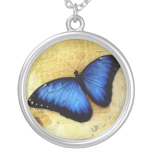 Beautiful Blue Morpho Butterfly Necklace