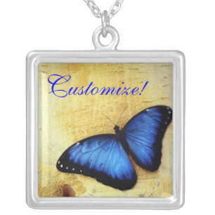 Beautiful Blue Morpho Butterfly Necklace