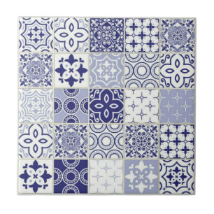 Beautiful blue mosaic mediterranean pattern ceramic tile