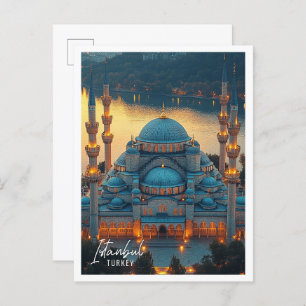 Beautiful Blue Mosque Istanbul Turkey Postcard