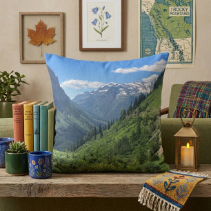 Beautiful Blue Mountain Scenery Photography Throw Pillow