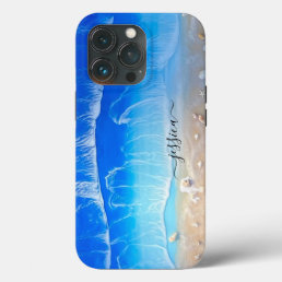 Beautiful Blue Ocean Beach Waves Tropical Custom iPhone 13 Pro Case