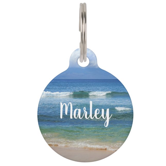 Beautiful Blue Ocean of Maui Pet ID Tag (Front)