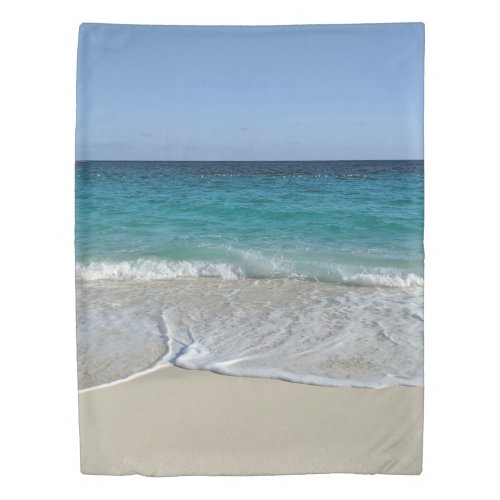 Beautiful Blue Ocean Waves on the Beach Duvet Cover