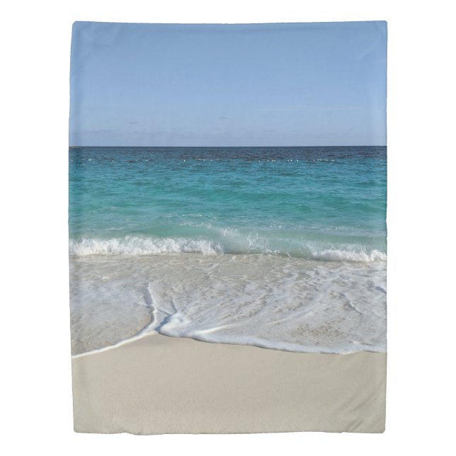 Beautiful Blue Ocean Waves on the Beach Duvet Cover (Front)