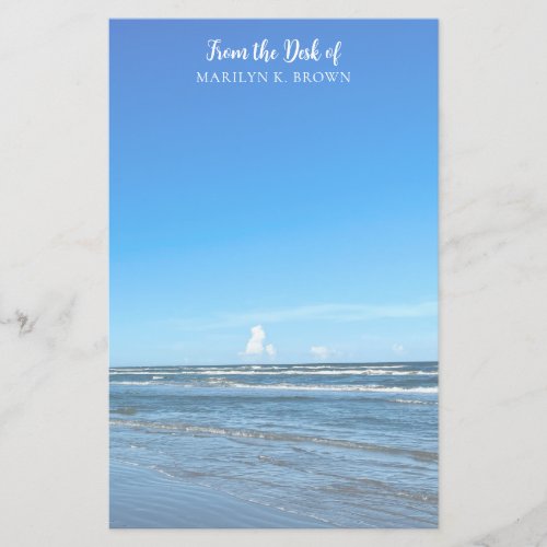 Beautiful Blue Ocean Waves Seashore Photography Stationery