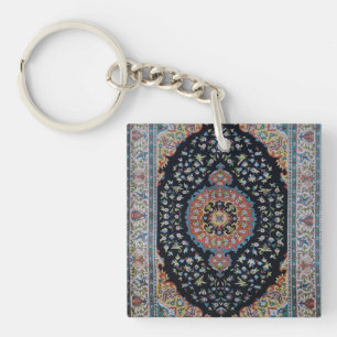 Beautiful Blue Oriental Antique Kilim Rug  Keychain