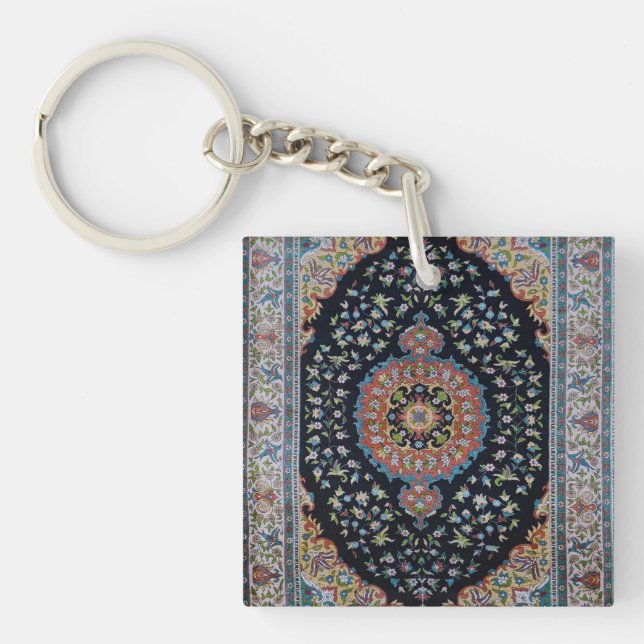 Beautiful Blue Oriental Antique Kilim Rug  Keychain (Front)