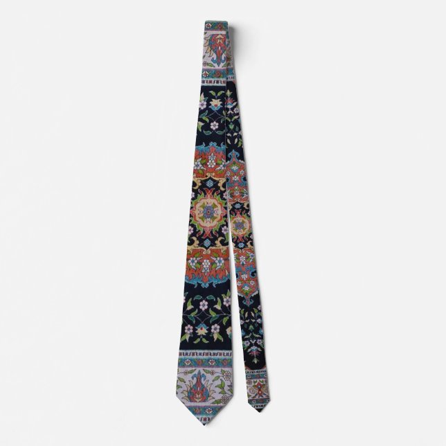 Beautiful Blue Oriental Antique Kilim Rug  Neck Tie (Front)