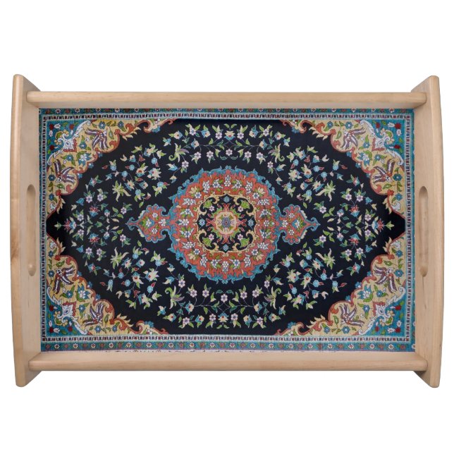 Beautiful Blue Oriental Antique Kilim Rug  Serving Tray (Front)
