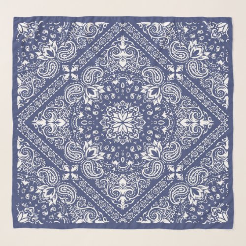 Beautiful Blue Paisley Bandanna Scarf