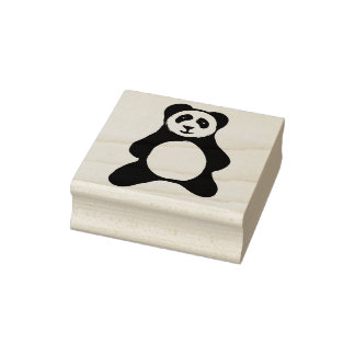 Beautiful Blue Panda Bear Rubber Stamp