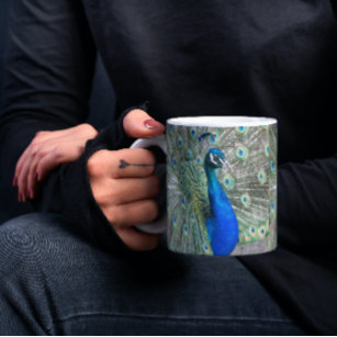 Beautiful Blue Peacock Feathers Coffee Mug
