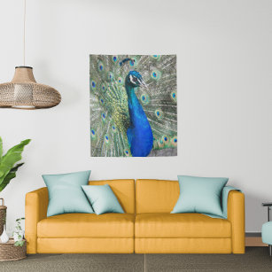 Peacock Feathers Spread Out Colorful Photo Peacock Photo Peacock Decor Wall  Art Peacock Wall Art Bird Prints Bird Pictures Wall Decor Feather Prints  Wall Art White Wood Framed Poster 14x20 - Poster