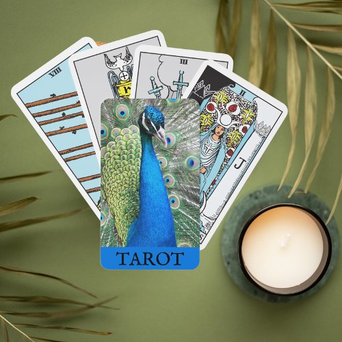 Beautiful Blue Peacock Feathers Tarot Playing Cards