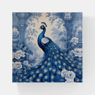 Beautiful Blue Peacock Paperweight