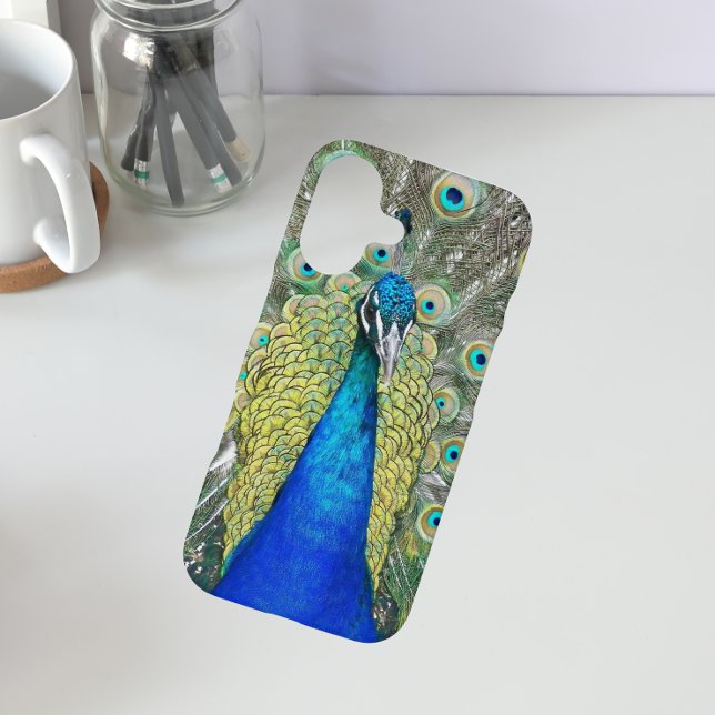 Beautiful Blue Peacock Photo iPhone Case (In Situ)