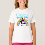 Beautiful Blue Personalized Born To Skate Apparel T-shirt at Zazzle