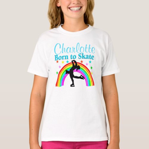 BEAUTIFUL BLUE PERSONALIZED BORN TO SKATE APPAREL T_Shirt