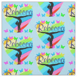 BEAUTIFUL BLUE PERSONALIZED GYMNASTICS FABRIC