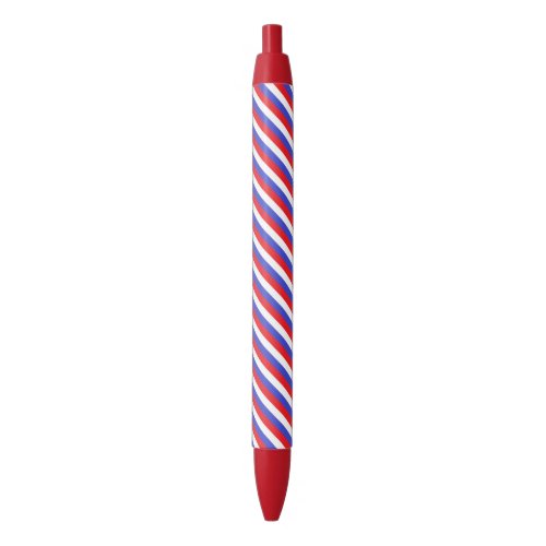 Beautiful Blue Red White Stripes Black Ink Pen