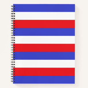 Beautiful Blue Red White Stripes Notebook