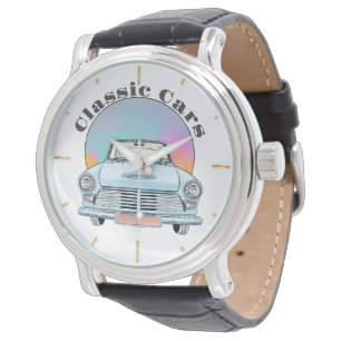 Beautiful Blue Retro Classic Car Watch