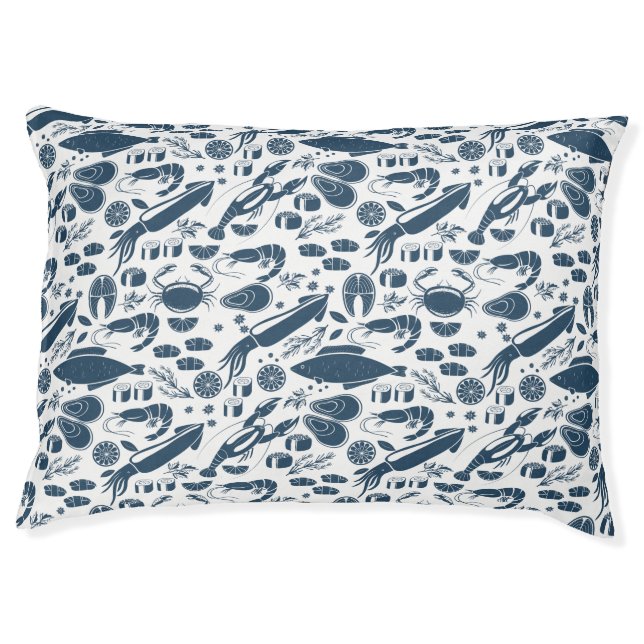 Beautiful Blue Sea Animals Pattern Pet Bed (Front)