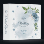 beautiful blue shades flowers greenery photo album 3 ring binder<br><div class="desc">beautiful blue shades and white flowers with some green leaves botanical photo album binder.</div>