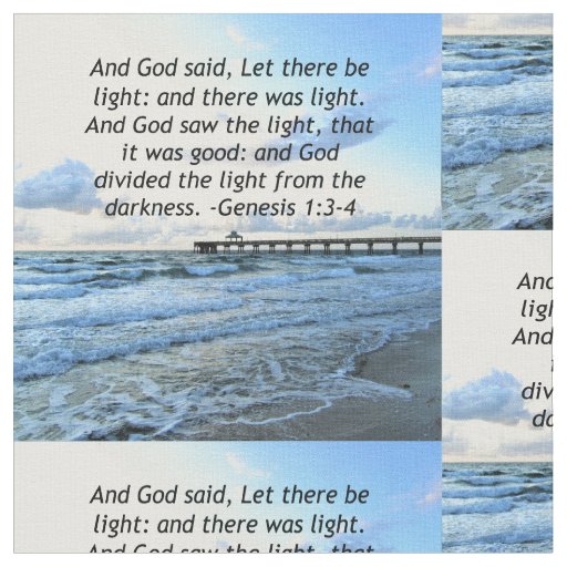 BEAUTIFUL BLUE SKIES GENESIS 1:3 PHOTO DESIGN FABRIC