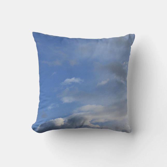 beautiful blue sky and white clouds throw pillow (Front)