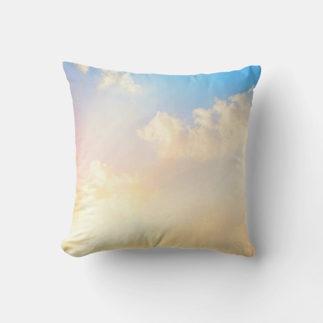 Beautiful Blue Sky with Clouds, Throw Pillow (Front)